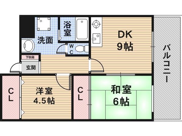 八戸ノ里駅 徒歩7分 3階の物件間取画像